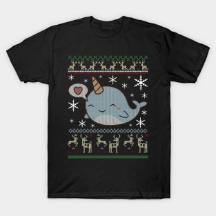 Christmas Ugly Sweater Narwhal Shirt Gift Decorations T-Shirt